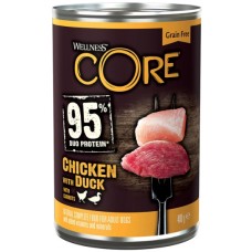 Wellness Core Πλήρης τροφή με κοτόπουλο και πάπια 400g