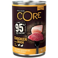 Wellness Core Πλήρης τροφή με κοτόπουλο και πάπια 400g Wellness Core Πλήρης τροφή με κοτόπουλο και πάπια 400g