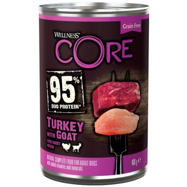 Wellness Core πλήρης τροφή με Γαλοπούλα & Κατσικάκι 400gr Wellness Core πλήρης τροφή με Γαλοπούλα & Κατσικάκι 400gr