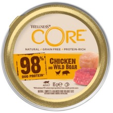 Wellness Core μονοπρωτεϊνική πλήρες τροφή γάτας με 98% κοτόπουλο και αγριογούρουνο 85gr Wellness Core μονοπρωτεϊνική πλήρες τροφή γάτας με 98% κοτόπουλο και αγριογούρουνο 85gr
