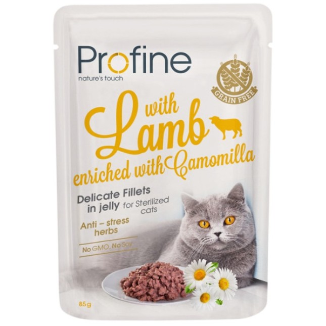 Profine υγρή τροφή για ενήλικες γάτες με αρνί 85gr