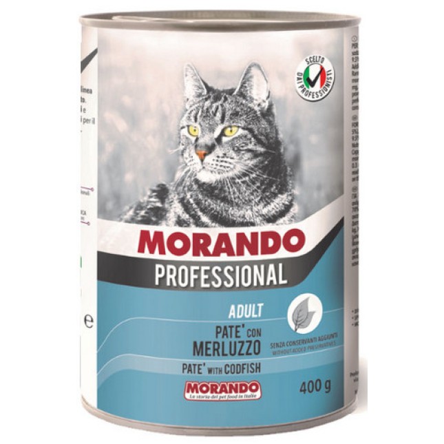 Morando Πλήρης και ισορροπημένη τροφή pate με μπακαλιάρο 400gr Morando Πλήρης και ισορροπημένη τροφή pate με μπακαλιάρο 400gr