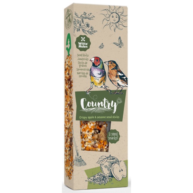 Witte molen Country Seed Στικ για παραδείσια με μήλοκαι σουσάμι 2τμχ 60gr Witte molen Country Seed Στικ για παραδείσια με μήλοκαι σουσάμι 2τμχ 60gr