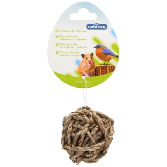 Nobleza Παιχνίδι για τρωκτικά ψάθινη μπαλίτσα D4cm Nobleza Παιχνίδι για τρωκτικά ψάθινη μπαλίτσα D4cm