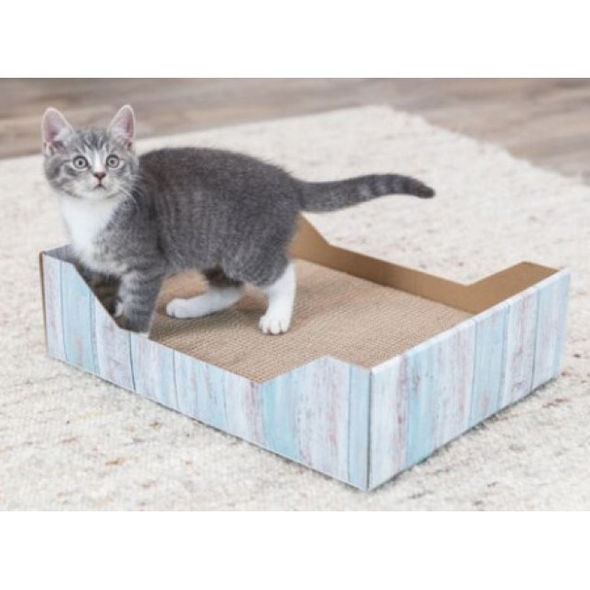 Trixie νυχοδρόμιο κρεβάτι από χαρτόνι με catnip βολική λύση για εσάς και τη γάτα σας τιρκουάζ