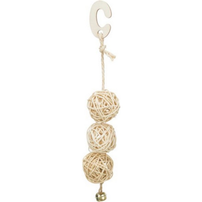 Trixie παιχνίδι 3 μπάλες rattan με κουδούνι 24cm Trixie παιχνίδι 3 μπάλες rattan με κουδούνι 24cm