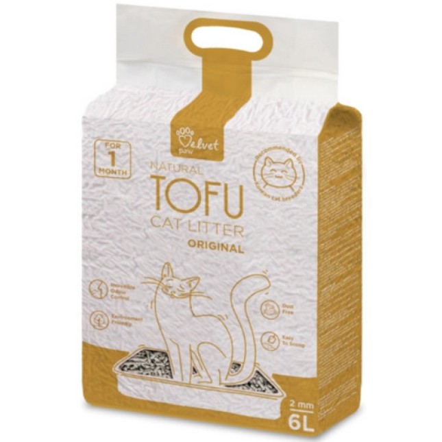 Nature's Protection Velvet Paw TOFU cat άμμος γάτας από ίνες σόγιας  6L/4.3kg