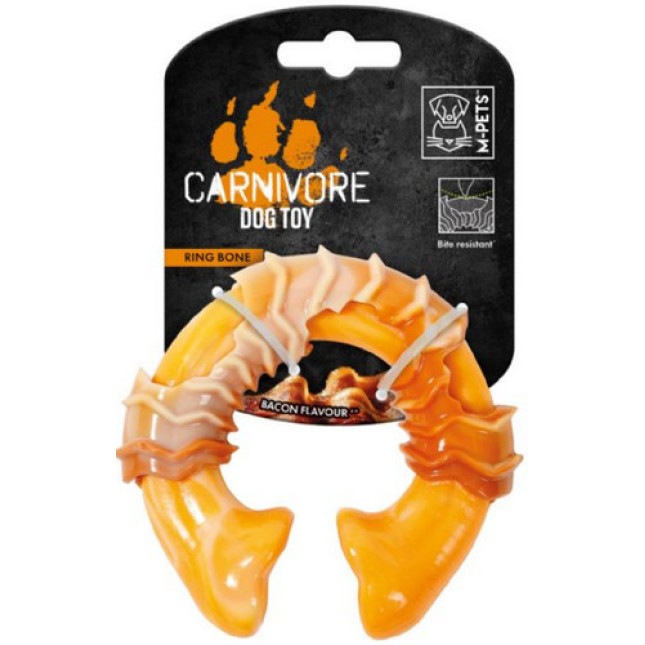 M-pets Παιχνίδι κόκαλο σε σχήμα δαχτυλιδιού με γεύση μπέικον 10,8cm