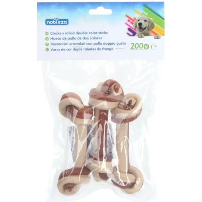 Nobleza Κοτόπουλο ρολό διπλά ραβδιά χρώματος 200gr (3τεμ) Nobleza Κοτόπουλο ρολό διπλά ραβδιά χρώματος 200gr (3τεμ)