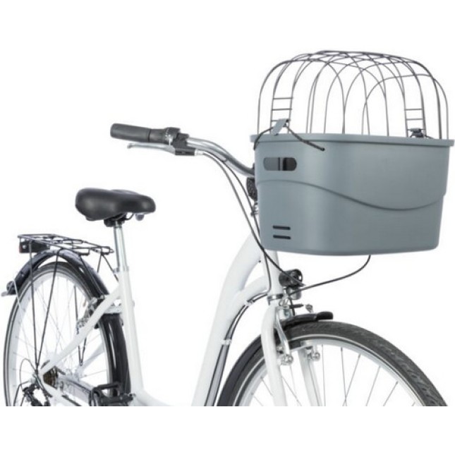 Trixie καλάθι ποδηλάτου μπροστινό πλαστικό 42×39×30 cm γκρι