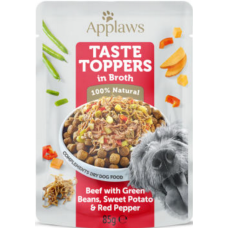 Applaws κονσέρβα dog broth ποικιλία, ζωμός με μοσχάρι, αρακά, γλυκοπατάτα & κοκ. πιπεριές  6x85γρ
