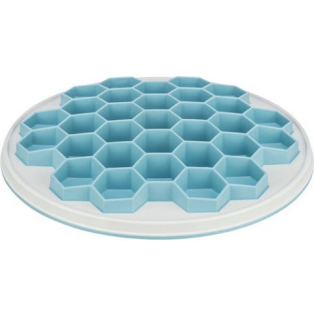 Trixie δίσκος αργού ταΐσματος κυψέλη πλαστικός/tpr/tpe 20cm γκρι/μπλε