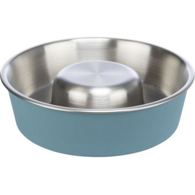 Trixie πιάτο ανοξείδωτο αργού ταΐσματος 1.lt/21cm Trixie πιάτο ανοξείδωτο αργού ταΐσματος 1.lt/21cm