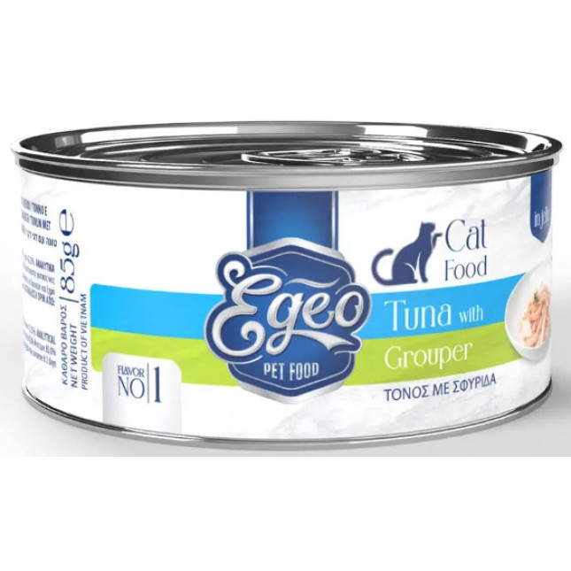 Egeo Cat Adult Τόνος με Σφυρίδα σε Ζελέ 85gr Egeo Cat Adult Τόνος με Σφυρίδα σε Ζελέ 85gr