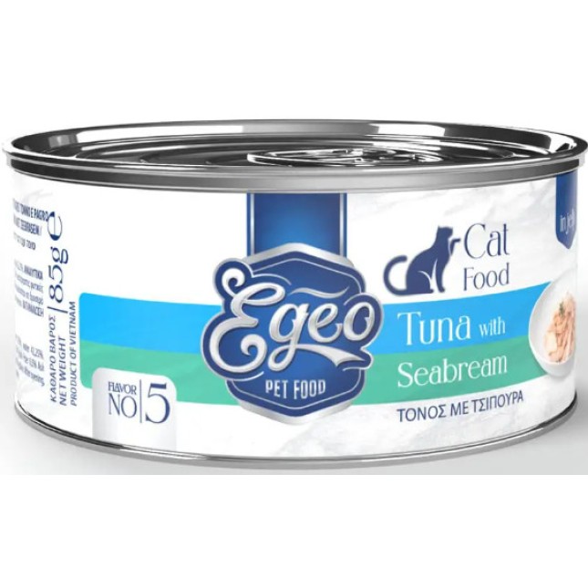 Egeo Cat Adult Τόνος με Τσιπούρα σε Ζελέ 85gr Egeo Cat Adult Τόνος με Τσιπούρα σε Ζελέ 85gr