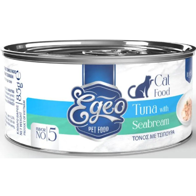 Egeo Cat Adult Τόνος με Τσιπούρα σε Ζελέ 85gr