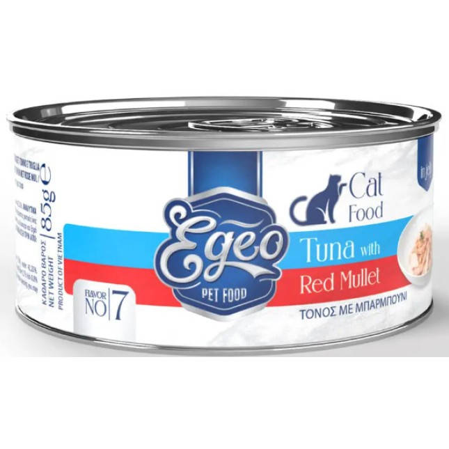 Egeo Cat Adult Τόνος με Μπαρμπούνι σε Ζελέ 85gr Egeo Cat Adult Τόνος με Μπαρμπούνι σε Ζελέ 85gr