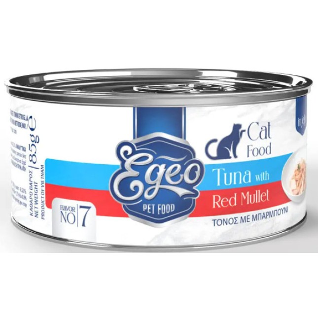 Egeo Cat Adult Τόνος με Μπαρμπούνι σε Ζελέ 85gr