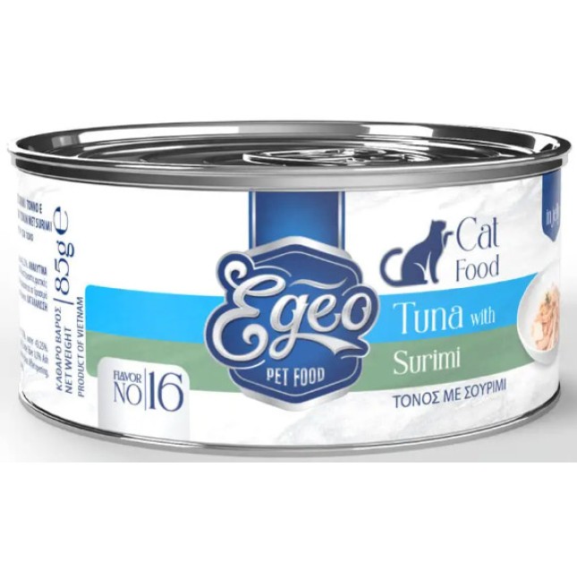 Egeo Cat Adult Τόνος με Σουρίμι σε Ζελέ 85gr