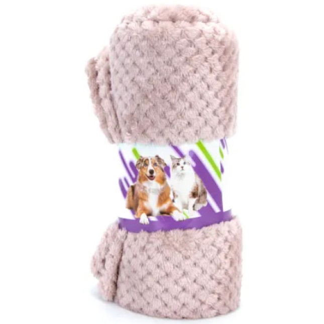 Nobleza Απαλό ροζ ζακάρ κουβέρτακι σκύλου-γάτας με πλέξη ανανά, απαλή και άνετη