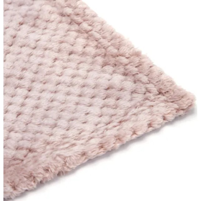 Nobleza Απαλό ροζ ζακάρ κουβέρτακι σκύλου-γάτας με πλέξη ανανά, απαλή και άνετη