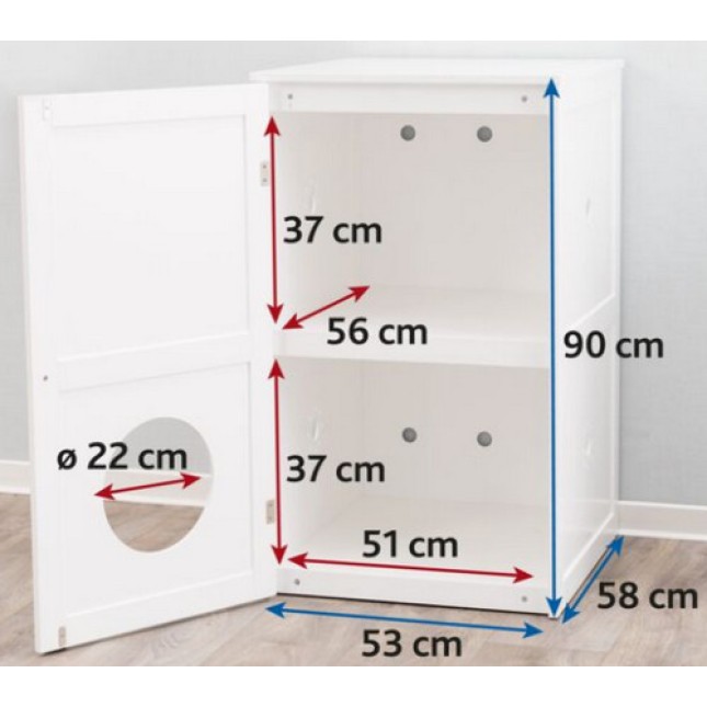 Trixie σπίτι για λεκάνη γάτας xl, δυο επίπεδα, Mdf, 53x90x58cm άσπρο Trixie σπίτι για λεκάνη γάτας xl, δυο επίπεδα, Mdf, 53x90x58cm άσπρο
