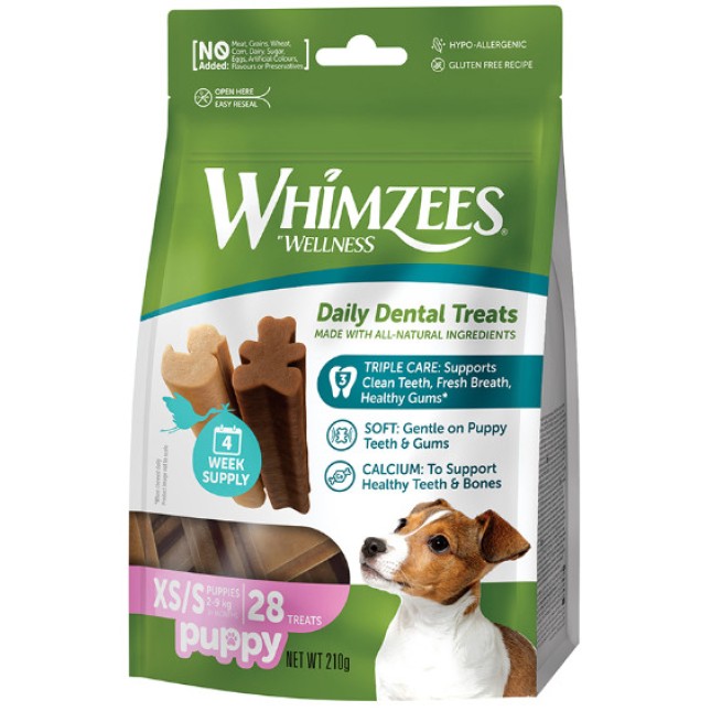 Whimzees Puppy για την οδοντική υγεία του κουταβιού σας 28τμχ 210g