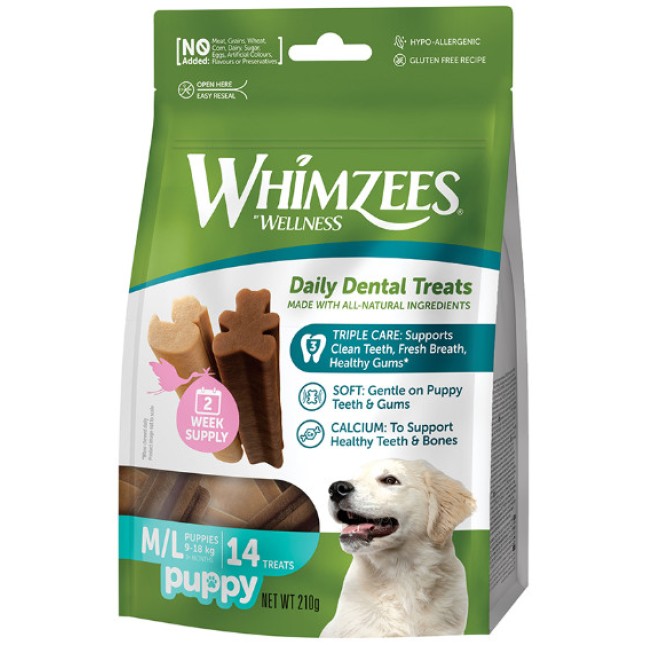 Whimzees Puppy για την οδοντική υγεία του κουταβιού σας  210g