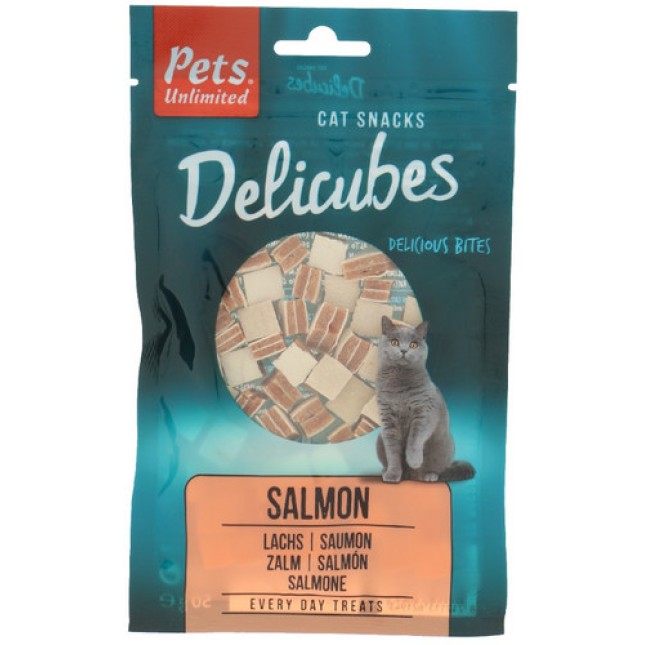 Pets Unlimited ζουμερές και γευστικές μπουκίτσες για γάτες με γεύση σολoμού 50gr Pets Unlimited ζουμερές και γευστικές μπουκίτσες για γάτες με γεύση σολoμού 50gr