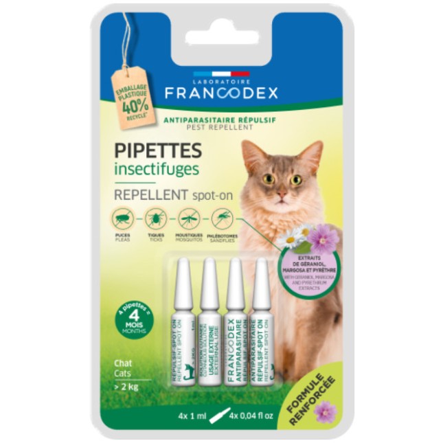 Francodex Απωθητικό Spot-on για ενήλικες γάτες 4x1ml