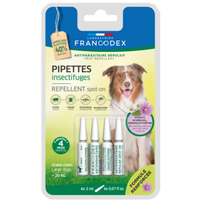 Francodex Απωθητικό Spot-on για μεγαλόσωμους σκύλους άνω των 20 κιλών