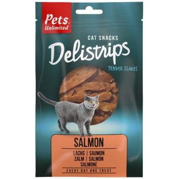 Pets Unlimited Delistrips νόστιμες λουρίδες σολομού 40gr Pets Unlimited Delistrips νόστιμες λουρίδες σολομού 40gr