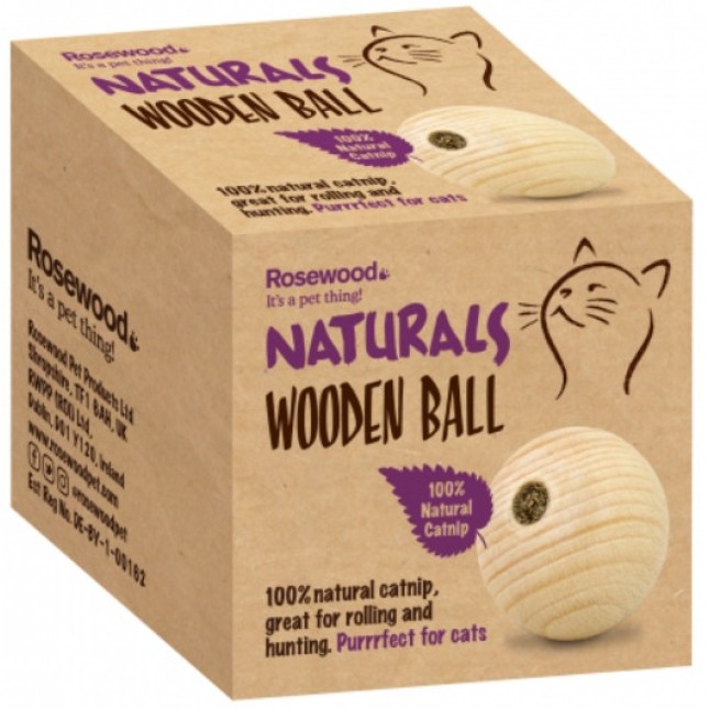 Rosewood Παιχνίδι ξύλινη μπάλα με catnip