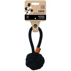 M-pets COTO Μαύρη βαμβακερή μπάλα με θηλιά από φυσικό βαμβάκι υψηλής ποιότητας