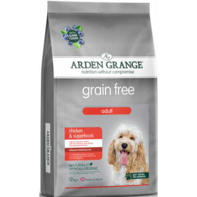 Arden Grange για ενήλικους σκύλους με κοτόπουλο,  μια συνταγή που αποκλείει τα δημητριακά