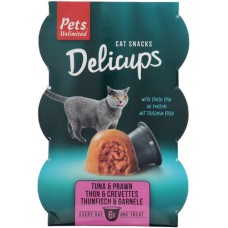 Pets Unlimited Delicups Σνακ για ενήλικες γάτες με τόνο και γαρίδα 6cupsx22gr Pets Unlimited Delicups Σνακ για ενήλικες γάτες με τόνο και γαρίδα 6cupsx22gr