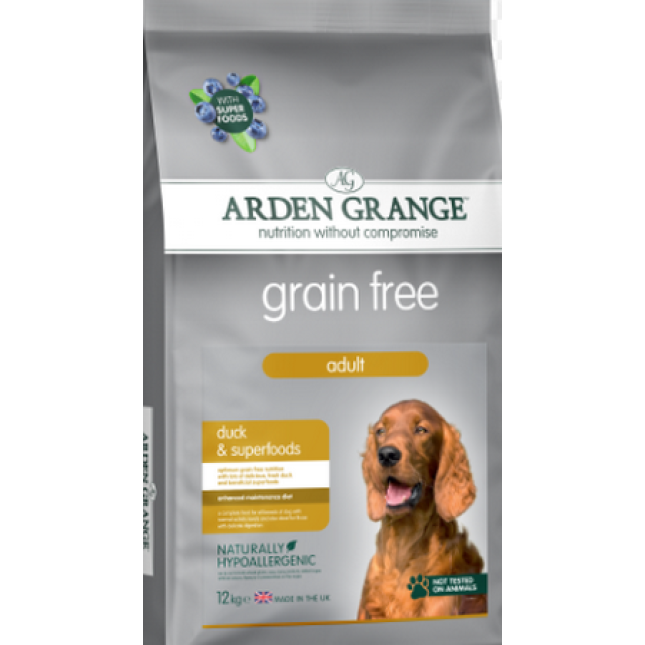 Arden Grange τροφή για ενήλικες σκύλους, χωρίς σιτηρά με πάπια 12kg Arden Grange τροφή για ενήλικες σκύλους, χωρίς σιτηρά με πάπια 12kg