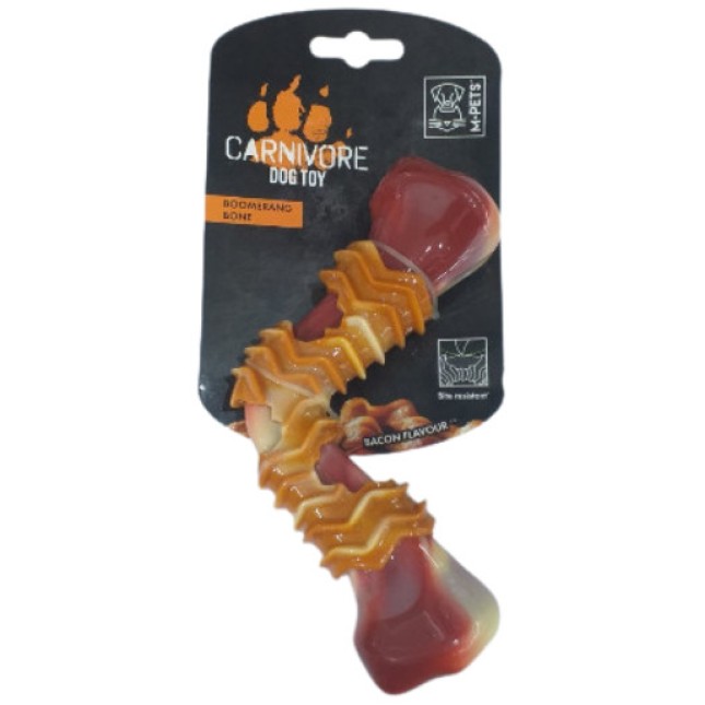 M-pets Carnivore Toy Παιχνίδι σκύλου με νόστιμη γεύση μπέικον και σχήμα Boomerang