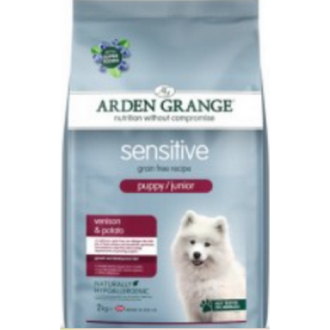 Arden Grange τροφή για υπερήλικες/ευαίσθητους σκύλους με κρέας ελαφιού για ευαίσθητο δέρμα ή πέψη
