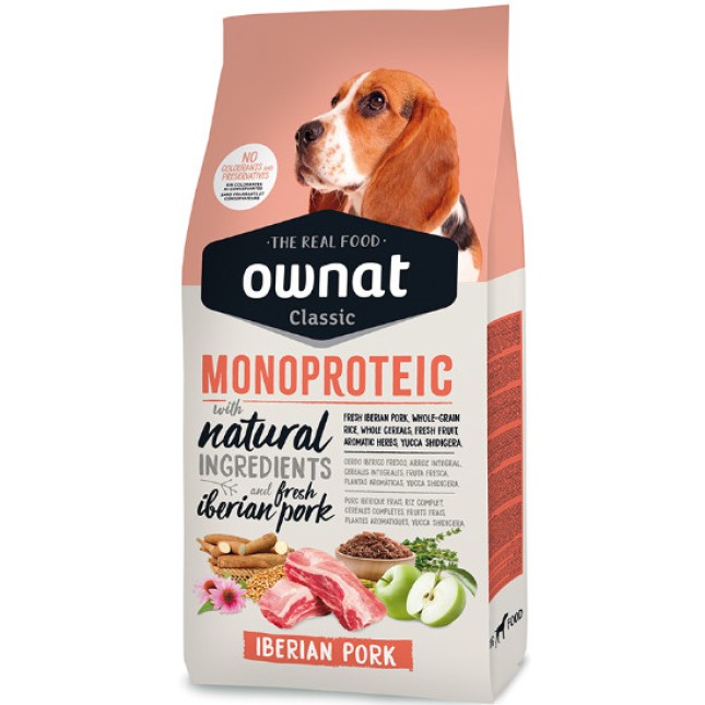 Ownat Classic Μονοπρωτεϊνική τροφή με χοιρινό ιδανική για σκύλους με διατροφικές ευαισθησίες
