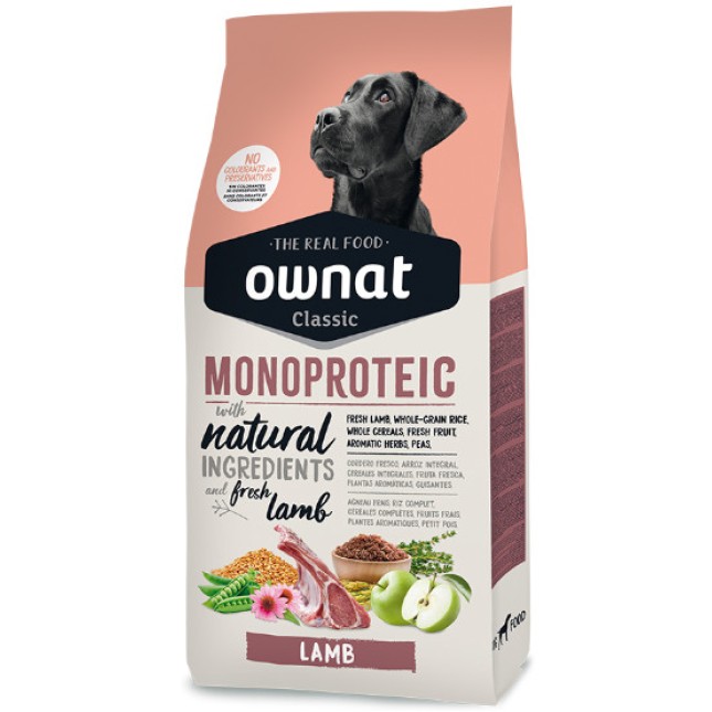Ownat Classic Μονοπρωτεϊνική τροφή με αρνί ιδανική για σκύλους με διατροφικές ευαισθησίες