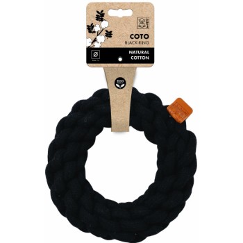 M-pets COTO Δαχτυλίδι από μαύρο βαμβακερό νήμα 18 x 18 x 5 cm M-pets COTO Δαχτυλίδι από μαύρο βαμβακερό νήμα 18 x 18 x 5 cm