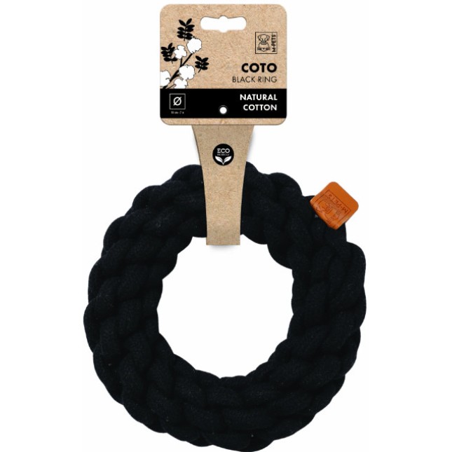 M-pets COTO Δαχτυλίδι από μαύρο βαμβακερό νήμα 18 x 18 x 5 cm M-pets COTO Δαχτυλίδι από μαύρο βαμβακερό νήμα 18 x 18 x 5 cm