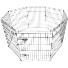 M-pets Πτυσσόμενο Puppy Pen με Πόρτα - Μαύρο