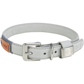 Trixie περιλαίμιο Be Nordic δερμάτινος Μ 45cm/20mm ανοιχτό γκρι Trixie περιλαίμιο Be Nordic δερμάτινος Μ 45cm/20mm ανοιχτό γκρι