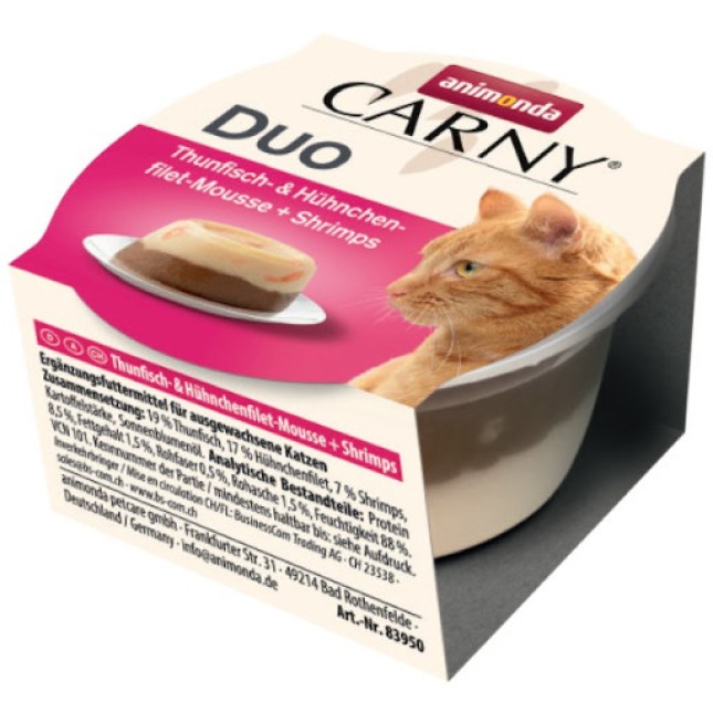 Animonda Carny adult duo τόνος & κοτόπουλο φιλέτο μους & γαρίδες 70gr Animonda Carny adult duo τόνος & κοτόπουλο φιλέτο μους & γαρίδες 70gr