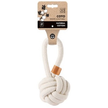M-pets COTO λευκή βαμβακερή μπάλα με θηλιά 8 cm M-pets COTO λευκή βαμβακερή μπάλα με θηλιά 8 cm