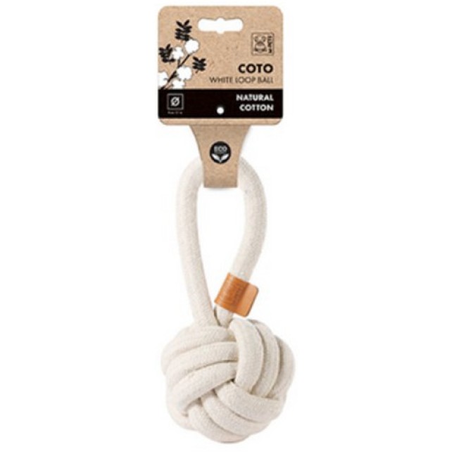 M-pets COTO λευκή βαμβακερή μπάλα με θηλιά 8 cm M-pets COTO λευκή βαμβακερή μπάλα με θηλιά 8 cm