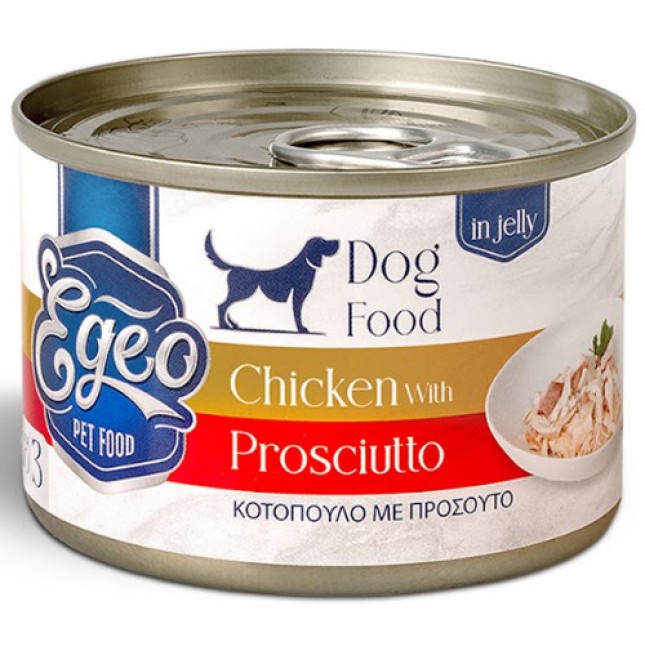 Egeo dog adult κοτόπουλο με προσούτο σε ζελε 160gr