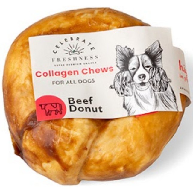 Celebrate collagen donut βοδινού 1pcs 10cm Celebrate collagen donut βοδινού 1pcs 10cm